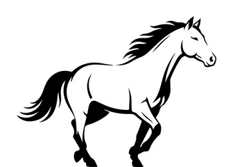 Silhouette of running horse. Vector illustration for lunar new year 2026 design - year of the horse zodiac symbol