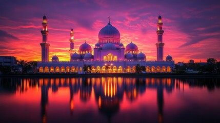 Fototapeta premium Majestic Mosque at Sunset