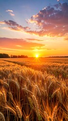 Golden sunset over a wheat field (2)