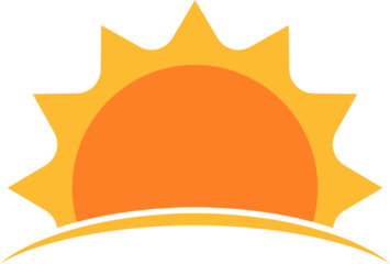 A half sun is setting downwards icon sunset concept for graphic design, logo, website, social media, mobile app, UI illustration