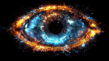 Abstract Digital Eye: A Symphony of Light and Data