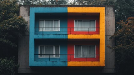 Fototapeta premium Colorful Building in the Woods