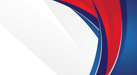 Abstract blue and red gradient curved shape on white background