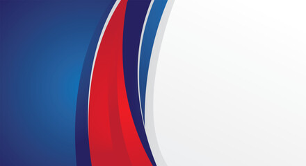 Abstract blue red gradient curved shape on white background