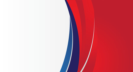 Abstract modern red and blue gradient curved shape on white background