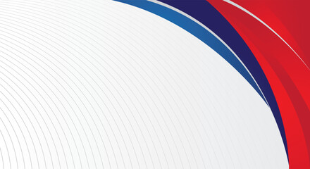 Modern red and blue gradient curved shape on white background