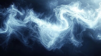 Abstract Blue Swirling Nebula: A Celestial Dance of Light and Shadow
