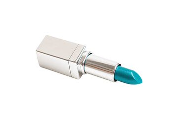 a blue lipstick with a silver top