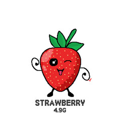 Strawberry Pixel Art Low Sugar Fruit with Cute Character Design (4.9g per 100g)