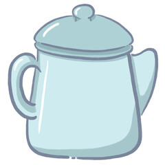 blue kitchenware cartoon illustration in flat colorful style for cooking and kitchen themes