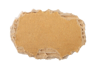 Brown cardboard torn paper edge sheet isolated on transparent background