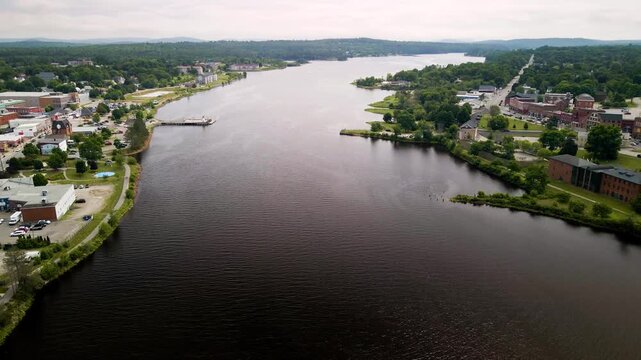 Aerial River Flyover at USA&ndash;Canada Border | 4K Drone Nature Footage