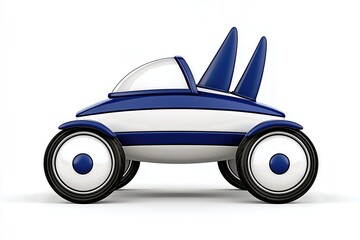 Futuristic Blue and White Vehicle Render