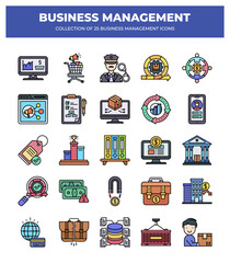 Collection of 25 Business Management Icons: Streamline Your Workflow