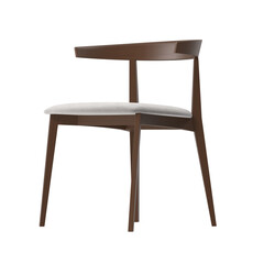 Modern Wooden Dining Chair Angled View Isolated