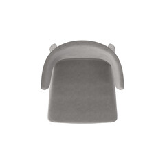 Modern Grey Dining Chair Top View Isolated