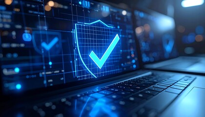 Laptop screen with security check