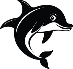 Underwater marine dolphin animal vector illustration isolated on white background