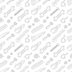 construction pattern. construction tool seamless pattern. doodle construction seamless pattern. construction tool background