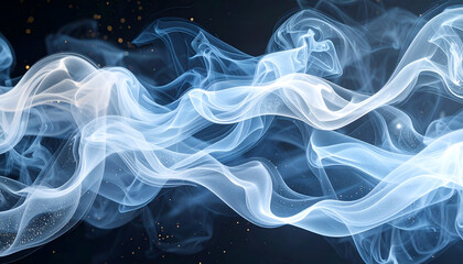 Abstract Blue Smoke Waves.
