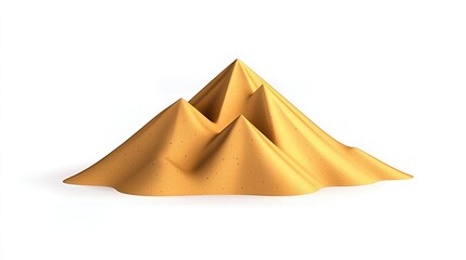 Golden Sand Dunes on White Background