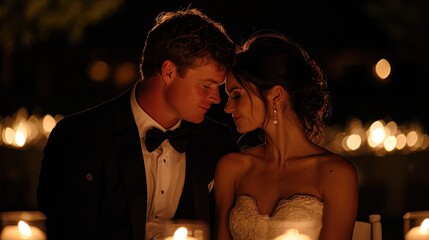 Romantic Couple Sharing an Intimate Moment by Candlelight