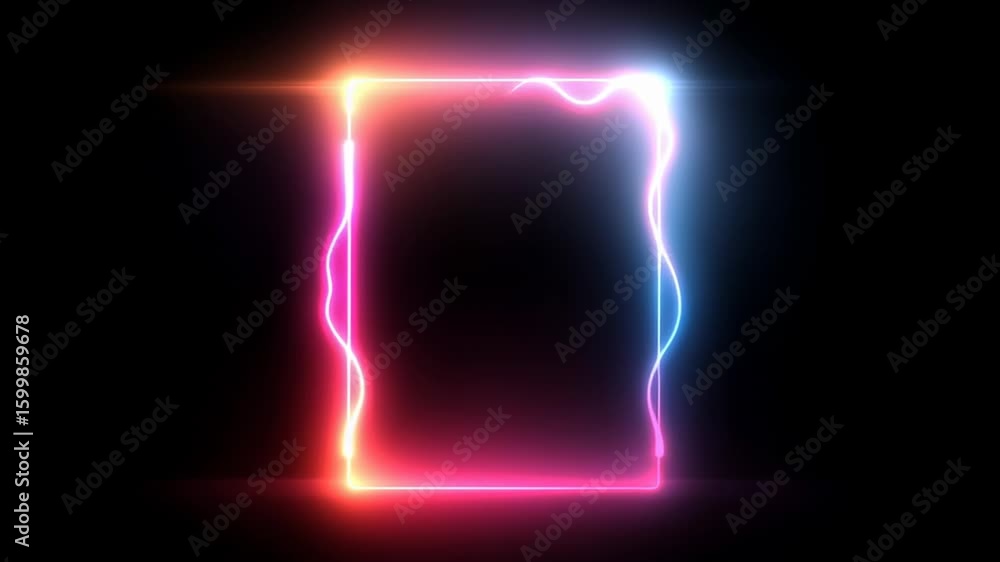 Aufkleber glowing neon pink and purple frame animation creating vibrant visual effects for dynamic backgrounds