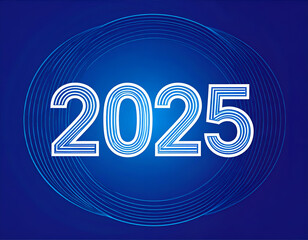 2025 New Year Blue Abstract.