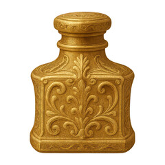 PNG Ornate golden perfume bottle