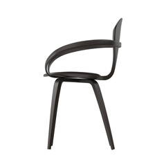 Modern Dark Dining Chair Side View Isolated