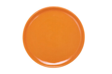 a orange plate with a white background