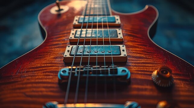 Close-up of a Red Electric Guitar