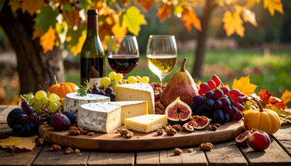 Autumn Cheese  Wine Picnic.