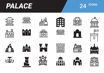Palace Icons: A comprehensive collection of meticulously crafted palace icons. Each icon symbolizes the elegance and grandeur of palaces across various architectural styles and cultures.