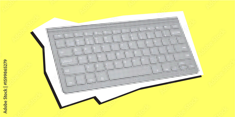 Poster keyboard dotted collage element pointillize in paper torn vector. a unique, textured design with a p
