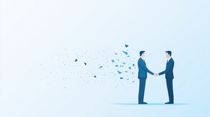 Trading Business deal concept with dynamic motion effect in a clean vector illustration