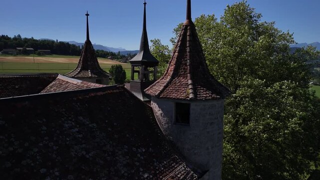 Oron medieval castle tower Switzerland landmark Swiss heritage site landmark