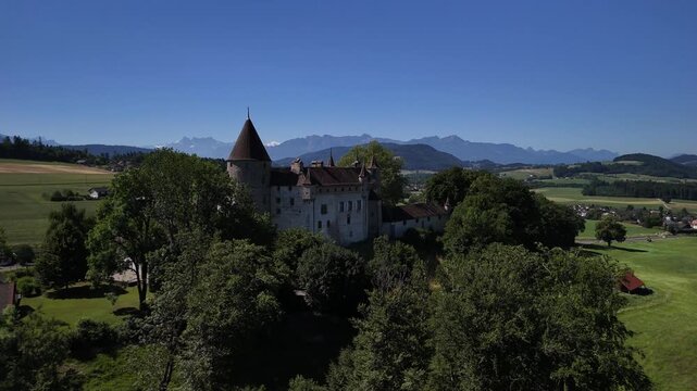 Ch&acirc;teau d'Oron Vaud canton of Switzerland medieval castle landmark building Swiss heritage