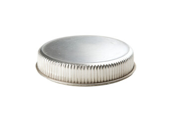 a silver cap with a metal base on a white background