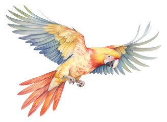 Obraz premium PNG Parrot flying illustration bird colorful.