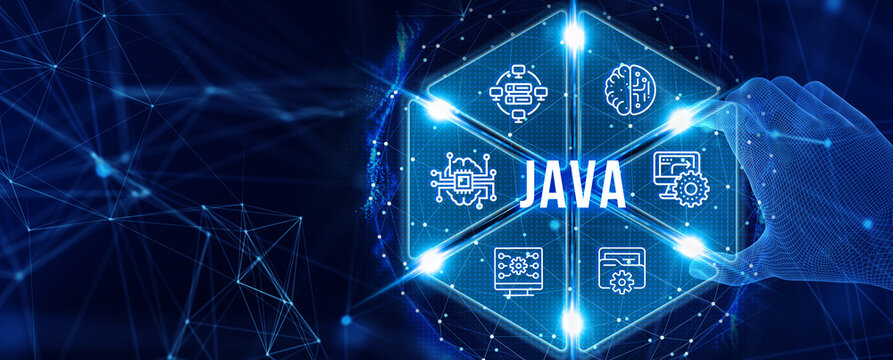 Software, web development, programming concept. Programming languages java and program. Software development. 3d illustration