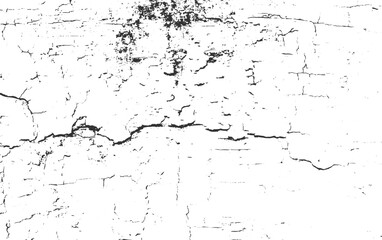 Obraz premium Distressed white surface with black crack patterns abstract background