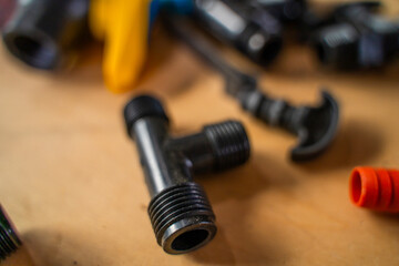 Plastic fittings and adapters for installing water and irrigation pipes