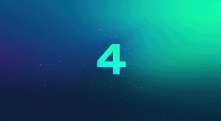Digit "4" on a gradient background with particles