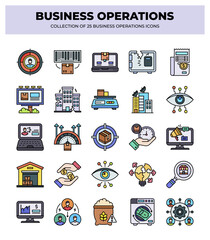 Collection of 25 Business Operations Icons: Streamline Your Workflow