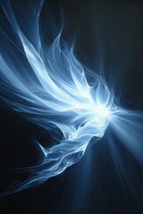 Abstract Light Explosion In Dark Blue