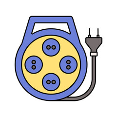 Wires Flat design style, exposed electrical wires with colored insulation, representing wiring and connectivity, perfect for technical and engineering graphics.