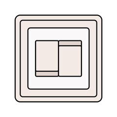 Switch Flat design style, wall mounted double light switch, symbolizing power control, ideal for household and engineering graphics.