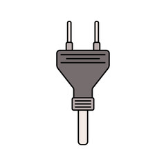 Plug Flat design style, standard two prong electrical plug, symbolizing power connection, perfect for energy, power, and technology themed designs.