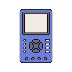 Digital Meter Flat design style, digital display measuring device, used for voltage or current readings, ideal for electrical engineering and testing visuals.